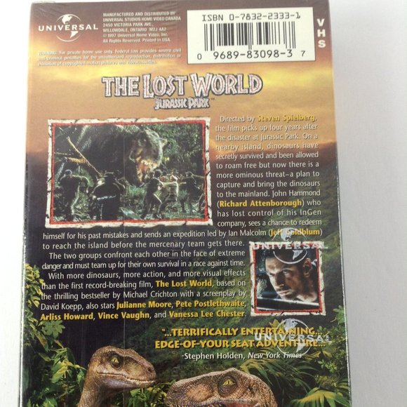 Vintage Sealed VHS 1997 The Lost World Jurassic Park Movie - Picture 4 of 10